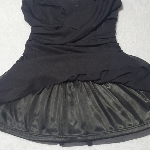 Express black faux wrap camisole peplum swing top - Picture 5 of 8